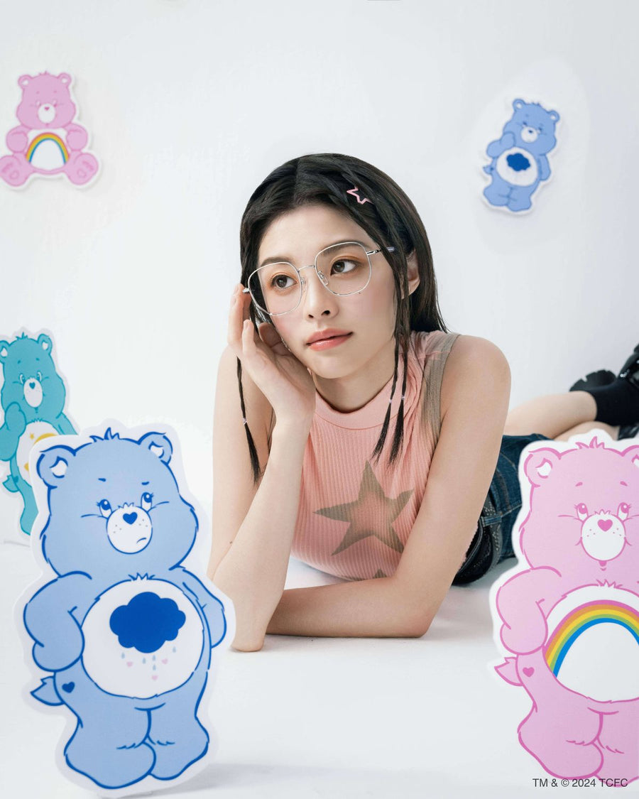 JS x Care Bears JL33091 - 正方形混合鈦金屬光學眼鏡